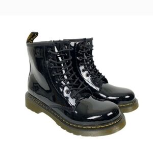 Dr. Martens Shiny Black Kids Boots Size 3